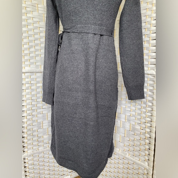 NWT Hem & Thread MIDI Wrap Sweater Dress V Neck Cable knit design True Wrap - Picture 17 of 17
